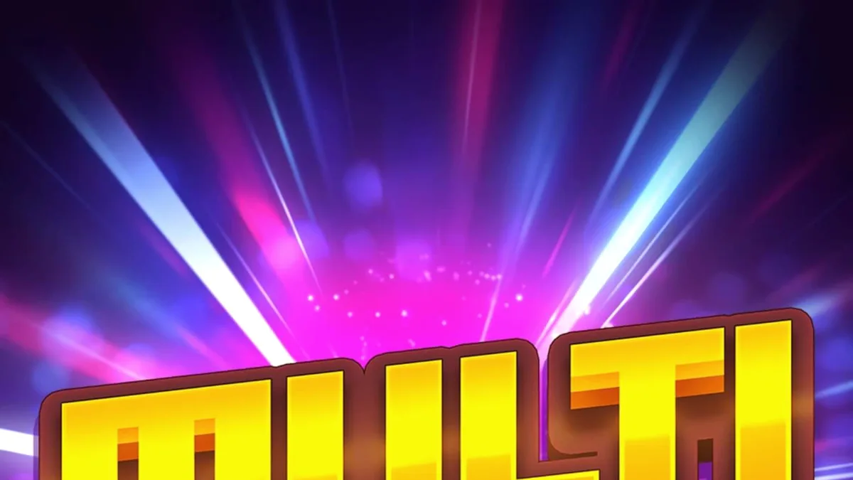 Tampilan visual neon dan simbol buah klasik pada slot Multi Rush