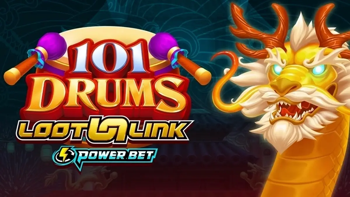 Tampilan visual permainan slot 101 Drums